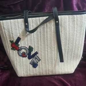 Cream LoveTote Bag